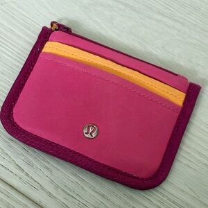 Lululemon Pink and Orange Card Holder